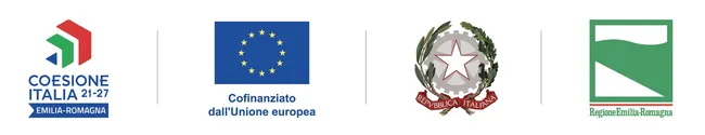 Loghi: Coesione Italia 21-27, Cofinanziato dall'Unione europea, Repubblica Italiana, Regione Emilia-Romagna